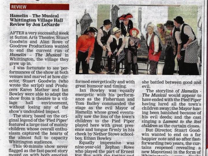 Hamelin – The Musical – Whittington Review 13th January 2017